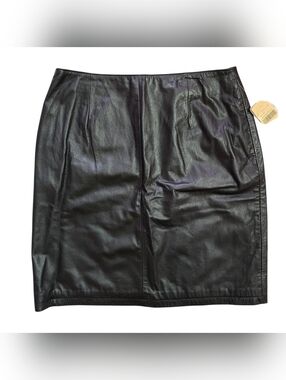Wilson's Maxima NWT Black Leather Skirt 12 Y2K